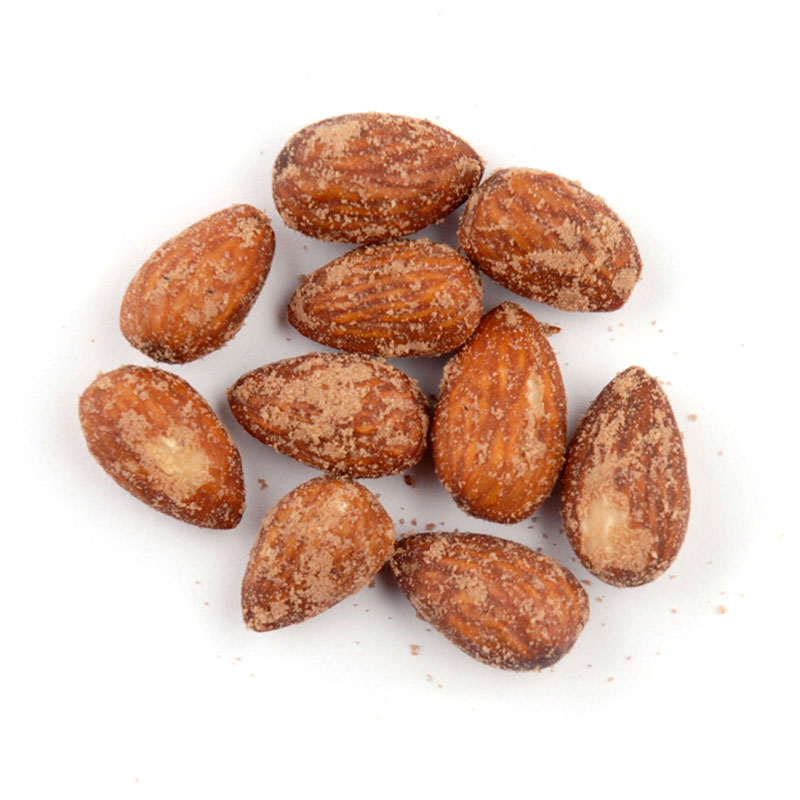 Hickory Smoked Almonds have a delicate smoky flavor